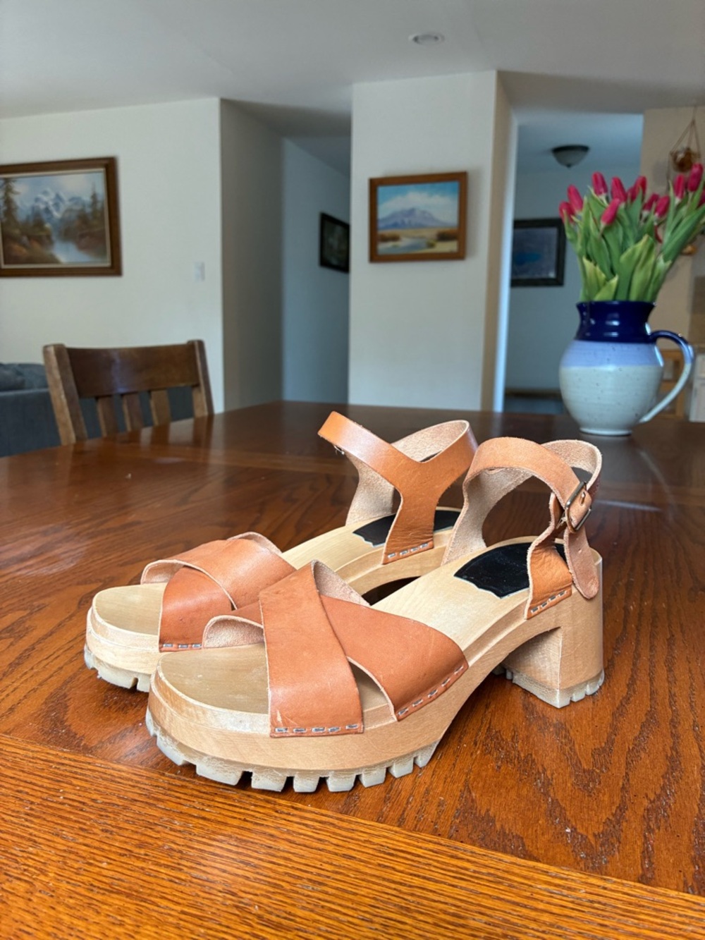 Swedish Hasbeens Chunky Cross Sandal Women’s Size EU 37 / US 7